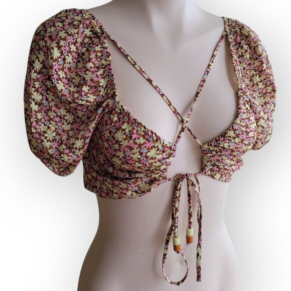 Maaji Smocked Crossover Beach Top Size L NWOT - Picture 10 of 10